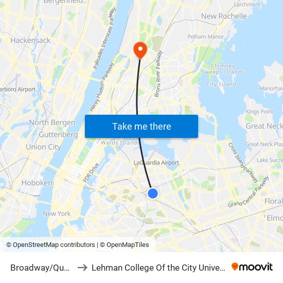 Broadway/Queens Blvd to Lehman College Of the City University Of New York map
