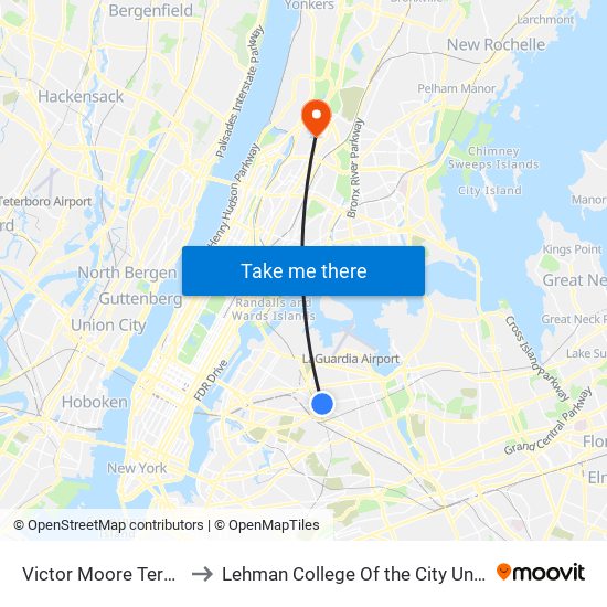 Victor Moore Term/Q49 Stand to Lehman College Of the City University Of New York map