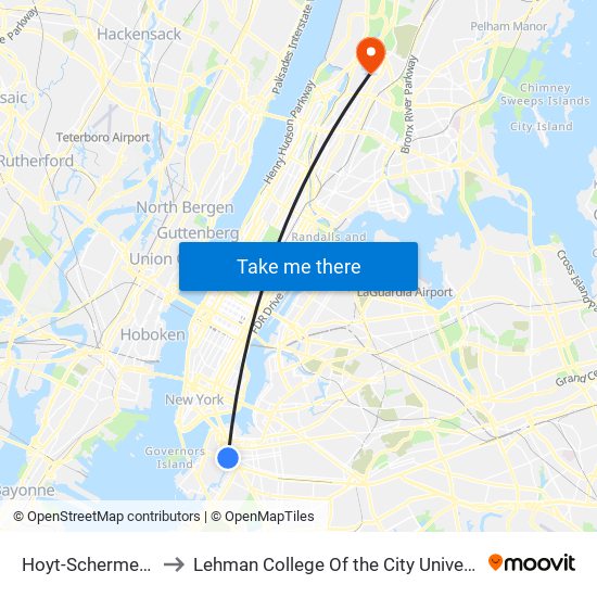 Hoyt-Schermerhorn Sts to Lehman College Of the City University Of New York map