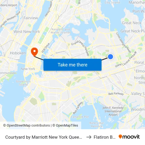 Courtyard by Marriott New York Queens Fresh Meadows to Flatiron Building map