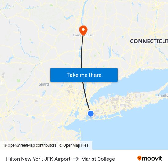 Hilton New York JFK Airport to Marist College map