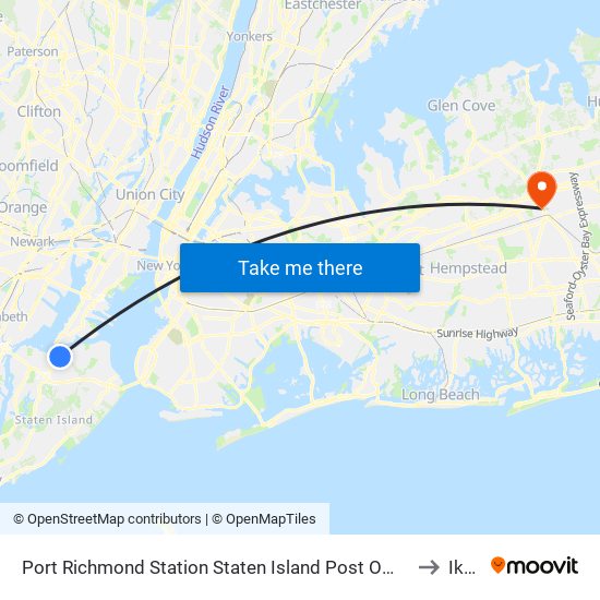 Port Richmond Station Staten Island Post Office to Ikea map