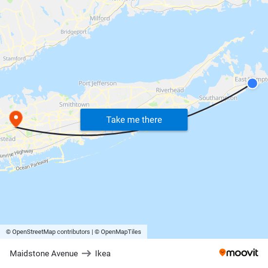 Maidstone Avenue to Ikea map