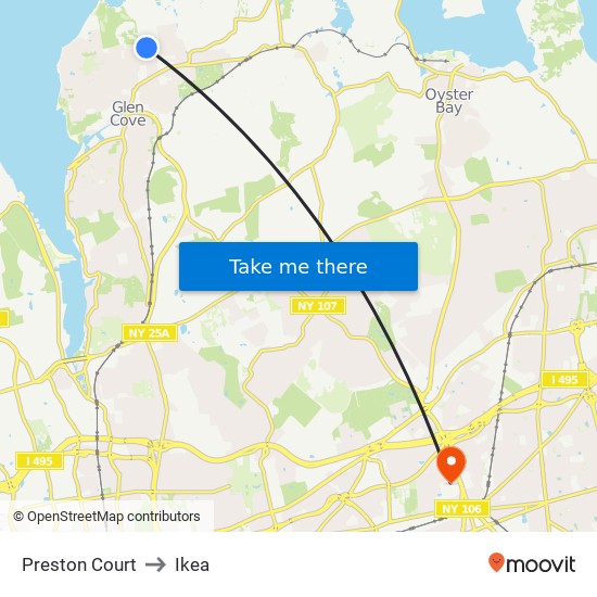 Preston Court to Ikea map