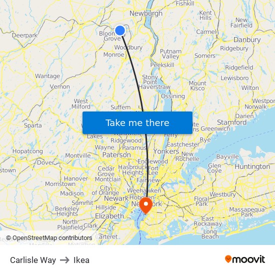 Carlisle Way to Ikea map