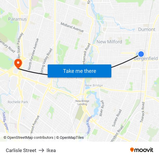 Carlisle Street to Ikea map