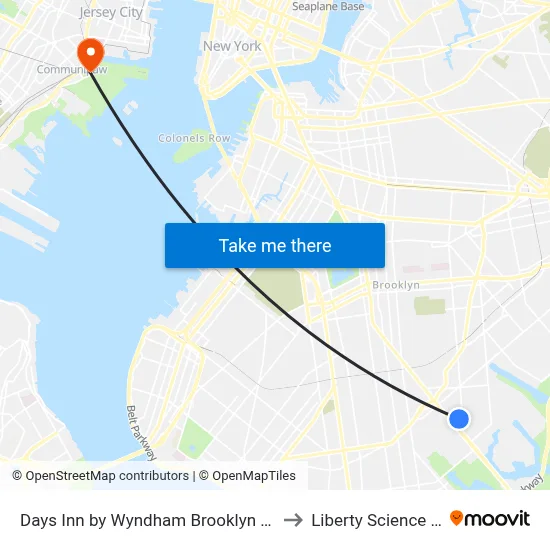 Days Inn by Wyndham Brooklyn Marine Park to Liberty Science Center map