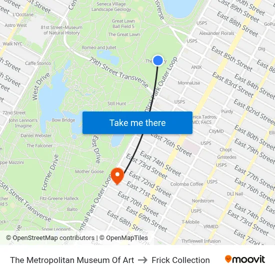 The Metropolitan Museum Of Art to Frick Collection map