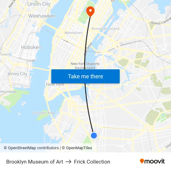 Brooklyn Museum of Art to Frick Collection map
