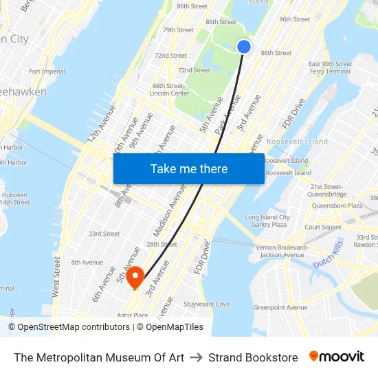 The Metropolitan Museum Of Art to Strand Bookstore map