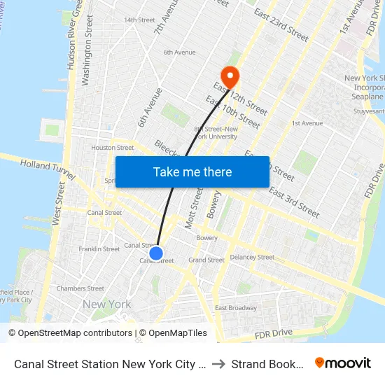 Canal Street Station New York City Subway to Strand Bookstore map