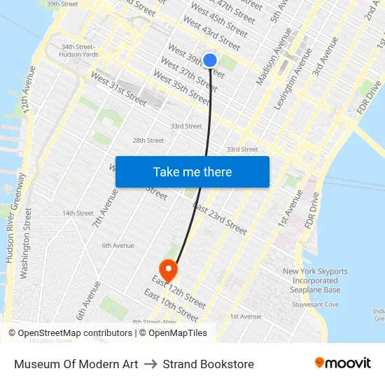 Museum Of Modern Art to Strand Bookstore map