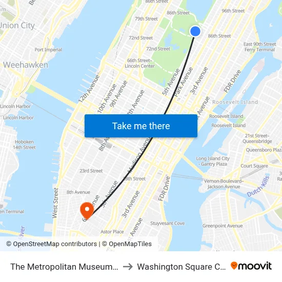 The Metropolitan Museum Of Art to Washington Square Church map