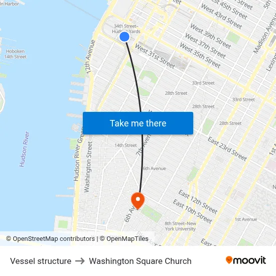 Vessel structure to Washington Square Church map