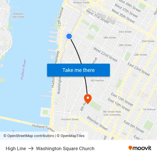 High Line to Washington Square Church map