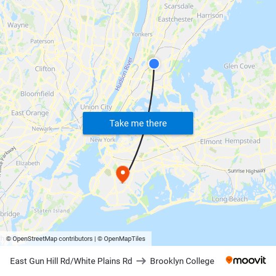 East Gun Hill Rd/White Plains Rd to Brooklyn College map