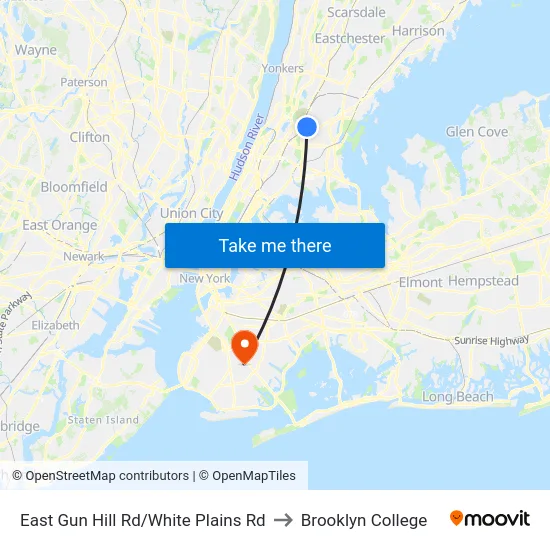 East Gun Hill Rd/White Plains Rd to Brooklyn College map