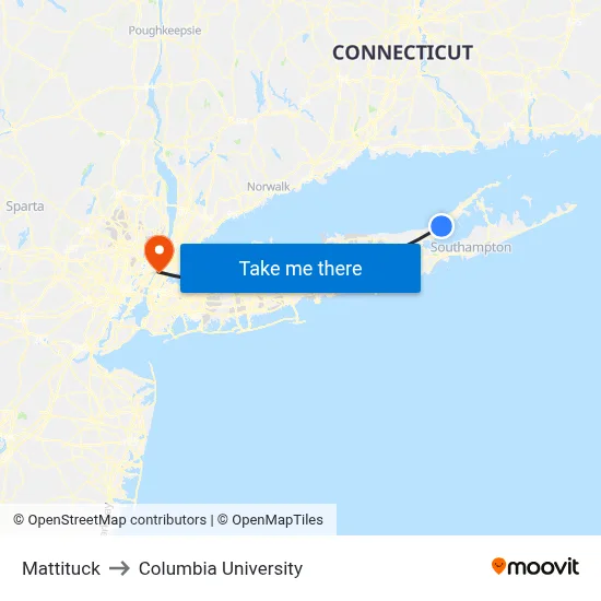 Mattituck to Columbia University map