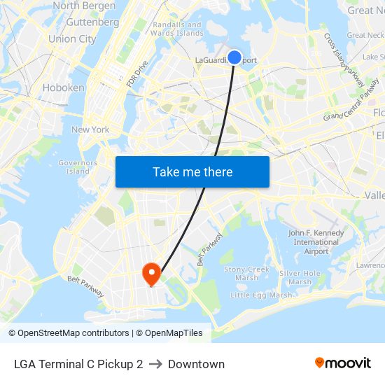 LGA Terminal C Pickup 2 to Downtown map