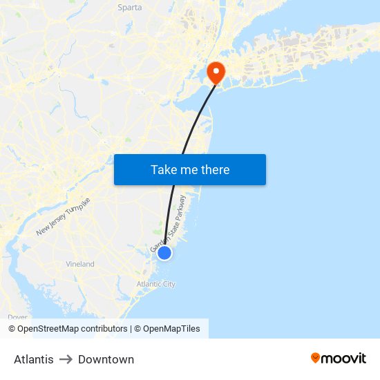 Atlantis to Downtown map