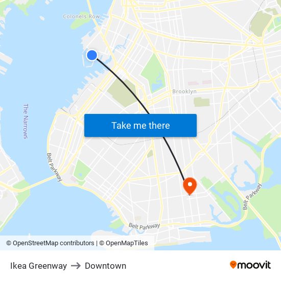 Ikea Greenway to Downtown map