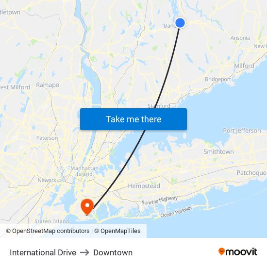 International Drive to Downtown map