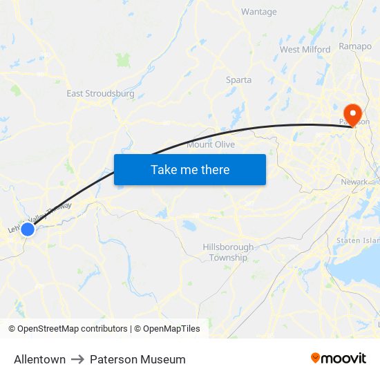Allentown to Paterson Museum map