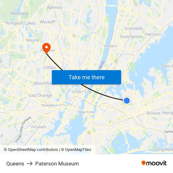 Queens to Paterson Museum map