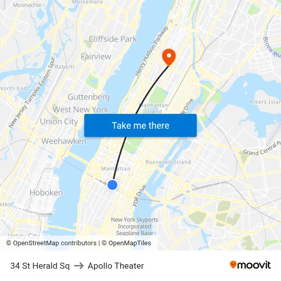 34 St Herald Sq to Apollo Theater map