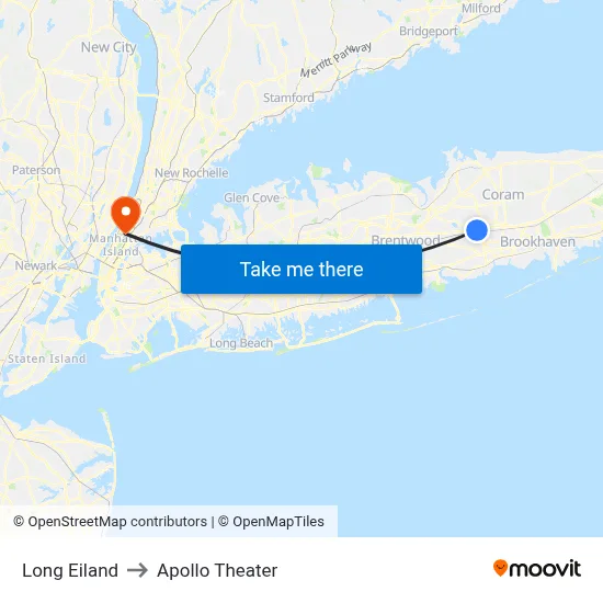 Long Eiland to Apollo Theater map