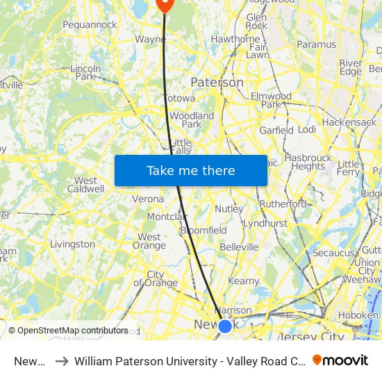 William Paterson Campus Map Newark, Newark, Nj To William Paterson University - Valley Road Campus,  Wayne, Nj With Public Transportation