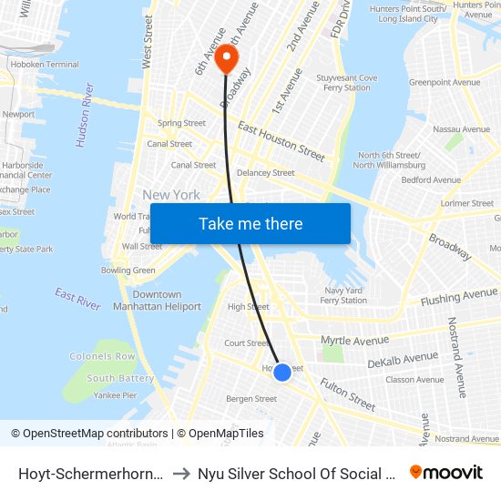 Hoyt-Schermerhorn Sts to Nyu Silver School Of Social Work map