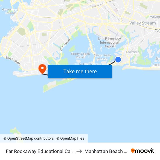 Far Rockaway Educational Campus to Manhattan Beach Park map