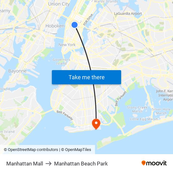Manhattan Beach Brooklyn Map Manhattan Mall, Manhattan To Manhattan Beach Park, Brooklyn With Public  Transportation