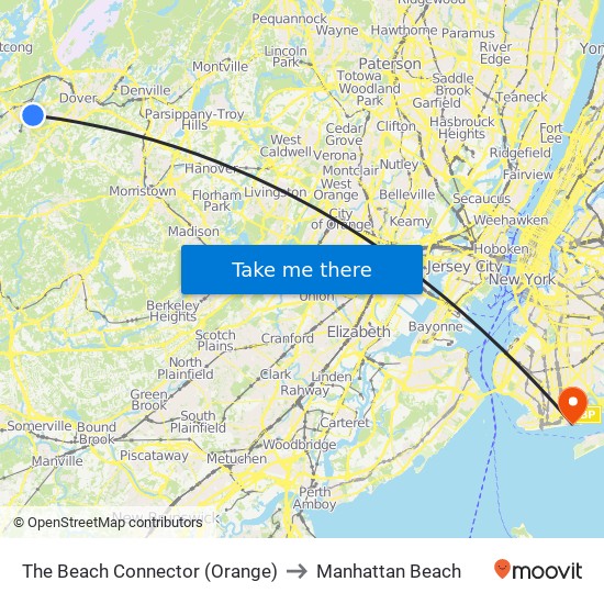 The Beach Connector (Orange) to Manhattan Beach map