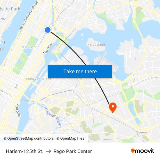 Harlem-125th St. to Rego Park Center map