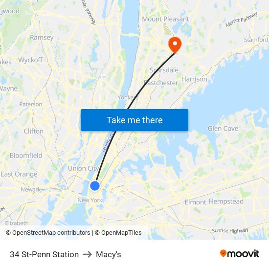 34 St-Penn Station to Macy's map