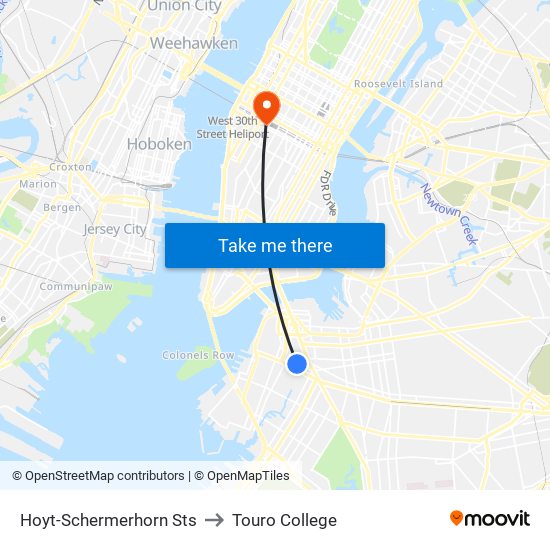 Hoyt-Schermerhorn Sts to Touro College map