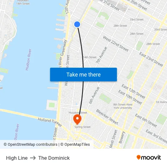 High Line to The Dominick map