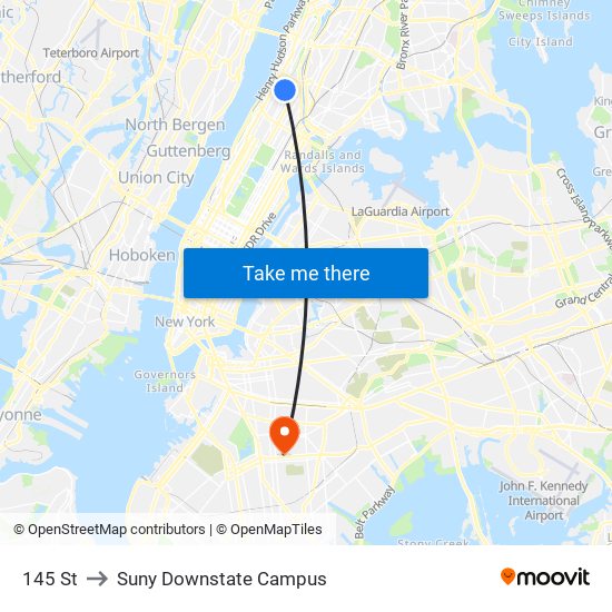 145 St to Suny Downstate Campus map