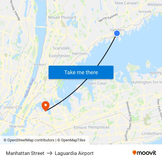 Manhattan Street to Laguardia Airport map