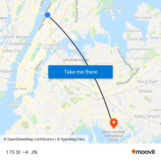 175 St to Jfk map