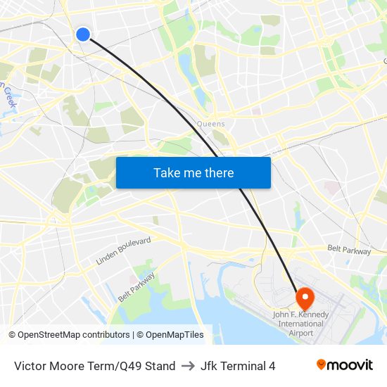 Victor Moore Term/Q49 Stand to Jfk Terminal 4 map