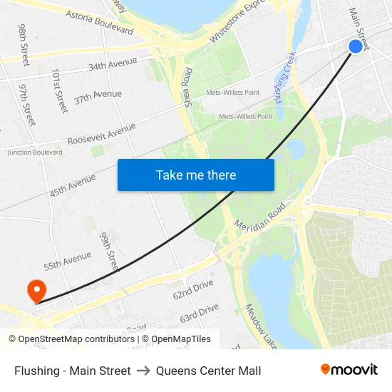 Flushing - Main Street to Queens Center Mall map