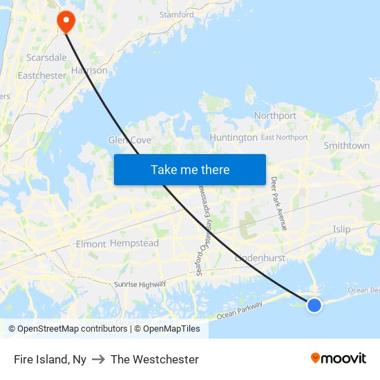 Fire Island, Ny to The Westchester map