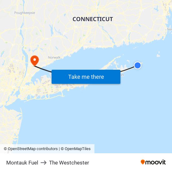 Montauk Fuel to The Westchester map