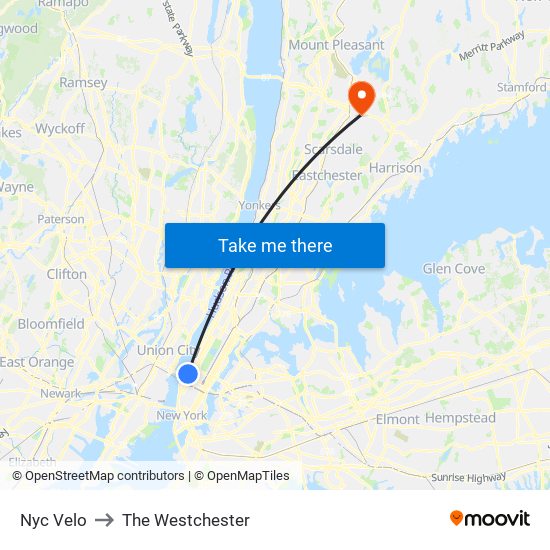 Nyc Velo to The Westchester map