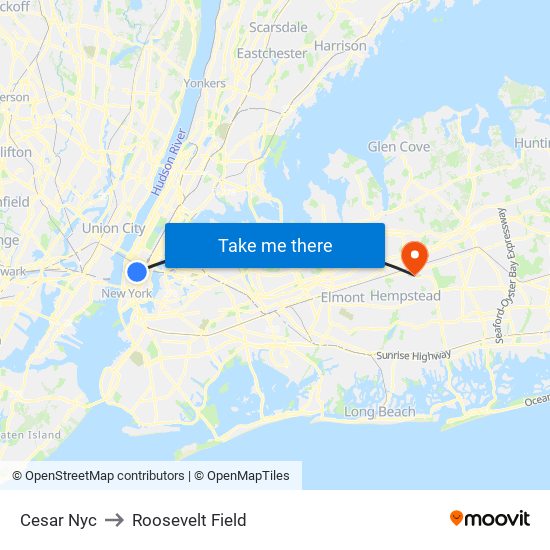 Cesar Nyc to Roosevelt Field map