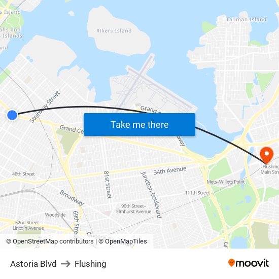 Astoria Blvd to Flushing with public transportation