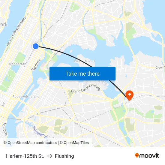Harlem-125th St. to Flushing map